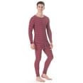thumbnail image 1 of Rocky Men’s Thermal Underwear Set Insulated Top & Bottom Base Layer For Cold Weather, Burgundy Striped Small, 1 of 8