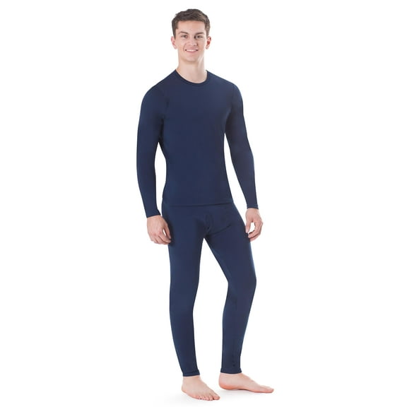 Rocky Men’s Thermal Underwear Set Insulated Top & Bottom Base Layer For Cold Weather, Navy 2X