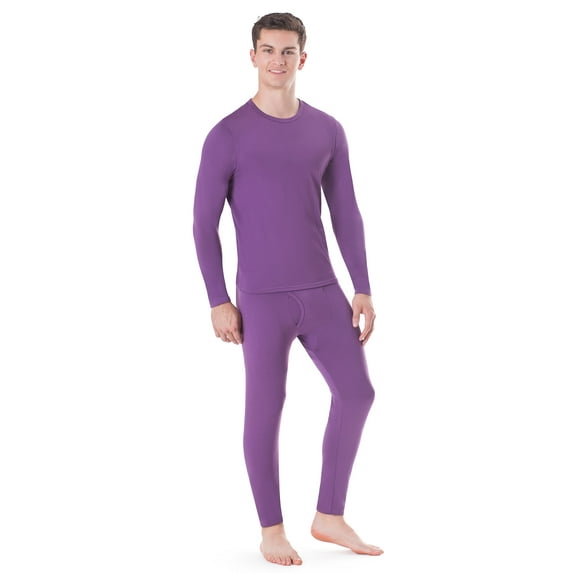 Rocky Men’s Thermal Underwear Set Insulated Top & Bottom Base Layer For Cold Weather, Plum 3X