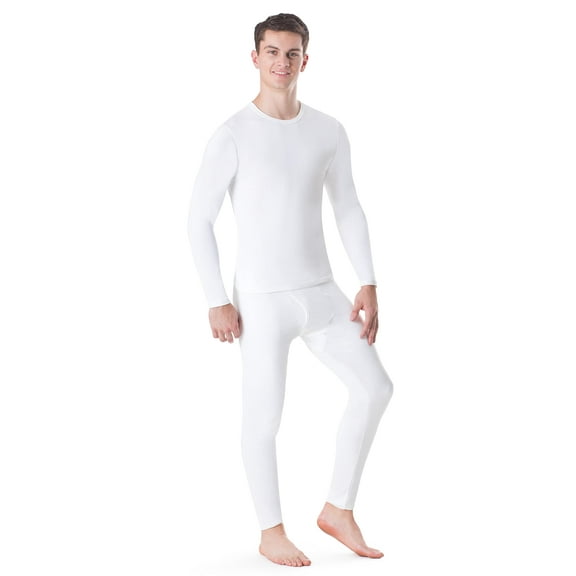 Rocky Men’s Thermal Underwear Set Insulated Top & Bottom Base Layer For Cold Weather, White 4X