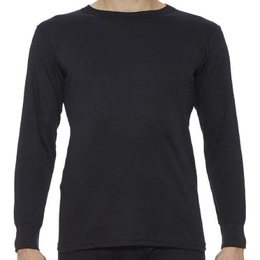 Rocky Men's Thermal Underwear Shirt Long Johns Top Base Layer for Cold Weather, Black Large