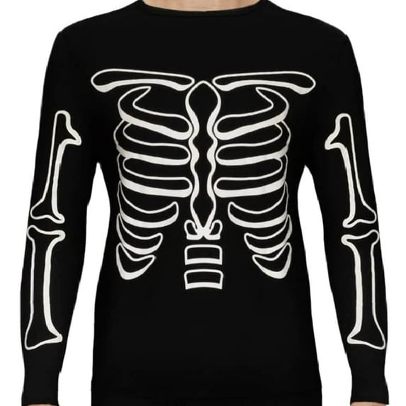 Rocky Men's Thermal Underwear Shirt Long Johns Top Base Layer for Cold Weather, Glow in the Dark Skeleton 3X