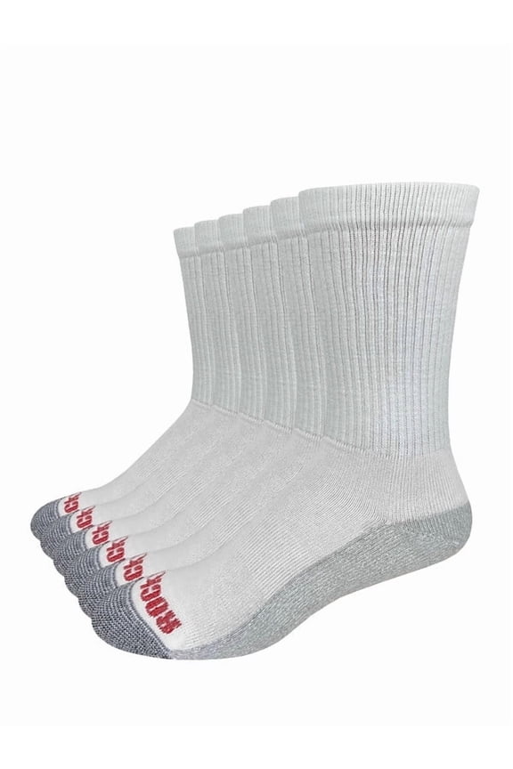 Mens Cotton Comfort Seamless Toe Cushion Crew Socks 6 Pair Pack
