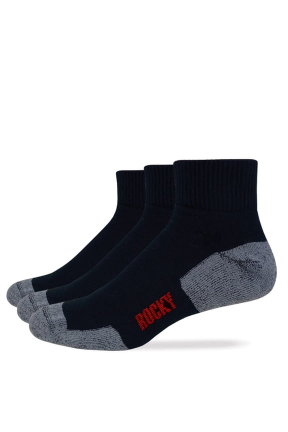 Mens Cotton Full Cushion Quarter Socks 3 Pair Pack