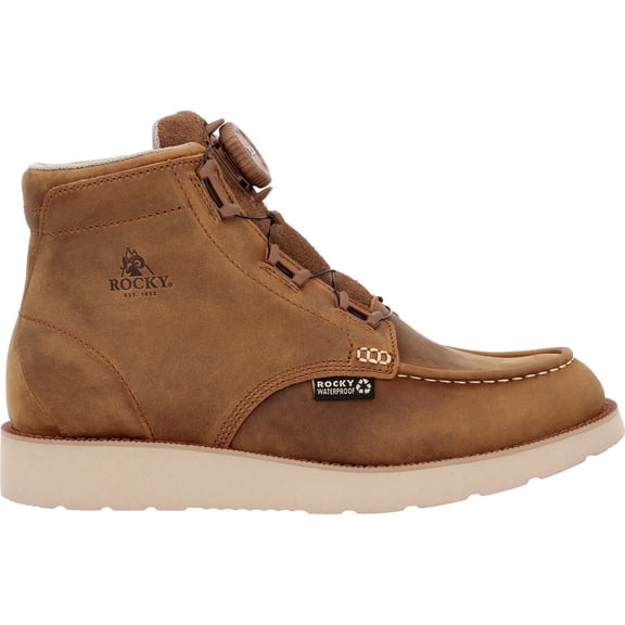 Rocky MonoCrepe Wedge BOA Work Boot, Brown, Size 9(M)