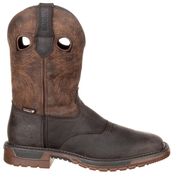 Rocky Original Ride FLX Waterproof Western Boot, Dark Brown Crazy Horse, Size 10(M)