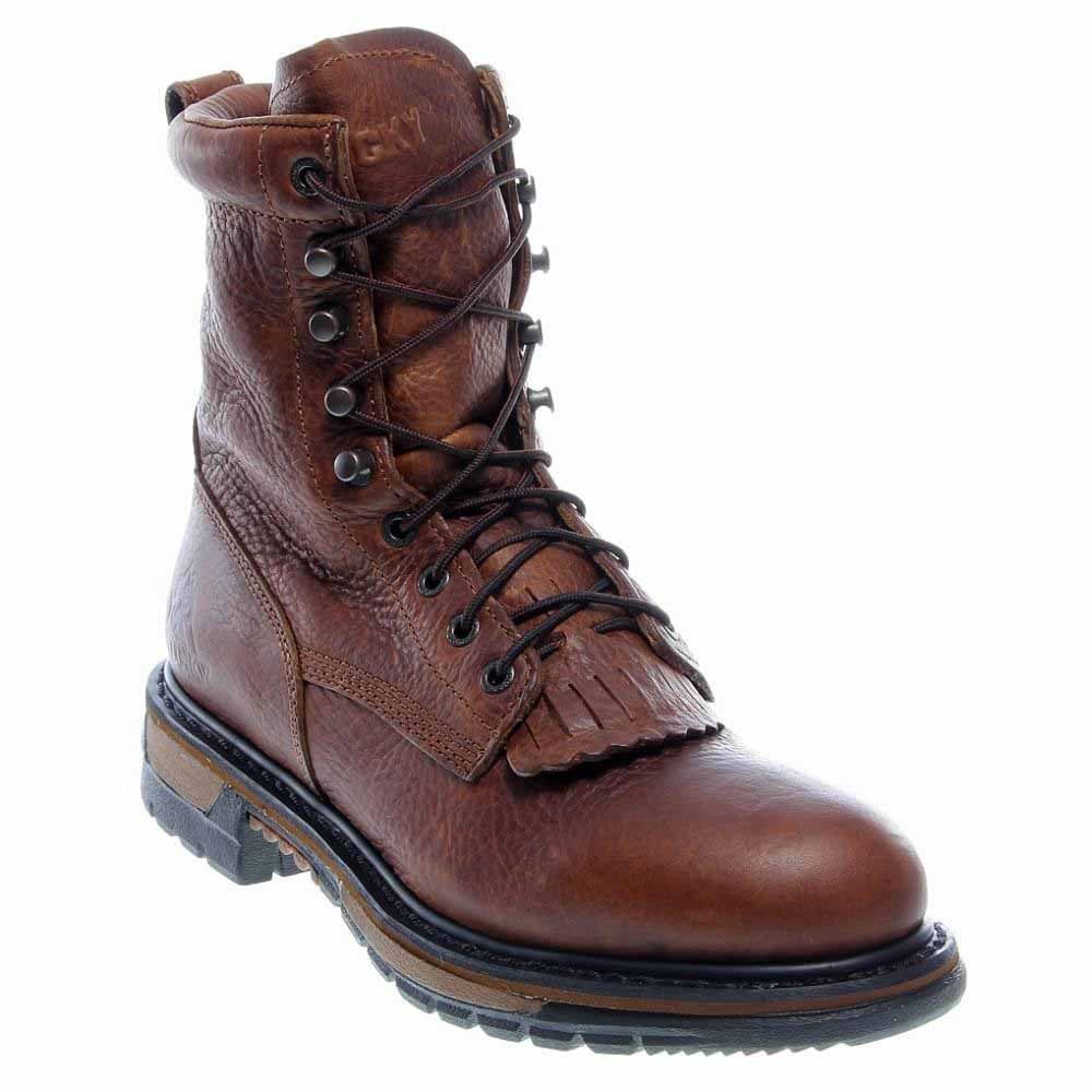 Rocky  Mens Original Ride Lacer Waterproof Round Toe Lace Up  Casual Boots   Mid Calf - image 1 of 7