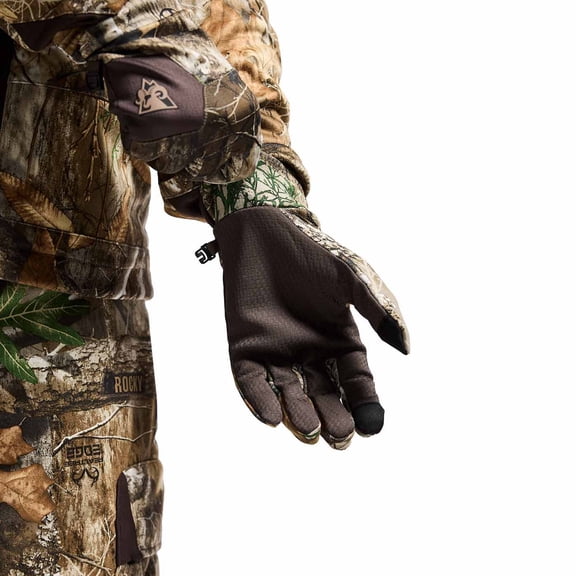 Rocky Moisture Wicking Camo Gloves, Realtree Edge, Size Large(RTE)