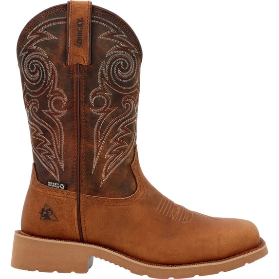 Rocky MonoCrepe 12” Waterproof Western Boot, Bronze Brown, Size 9(W)