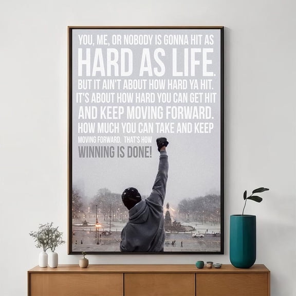 Rocky Motivational Quote Wall Art Print, Unframed Paper Poster 8x10in