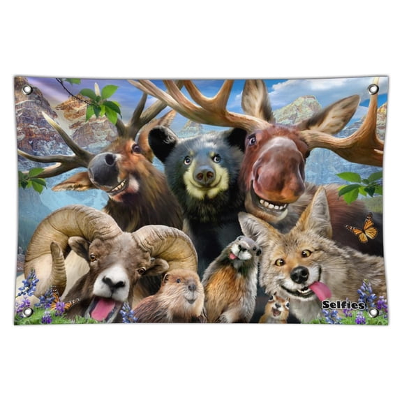 Rocky Mountain Animals Selfie Bear Moose Elk Ram Beaver Fox Home Business Office Sign