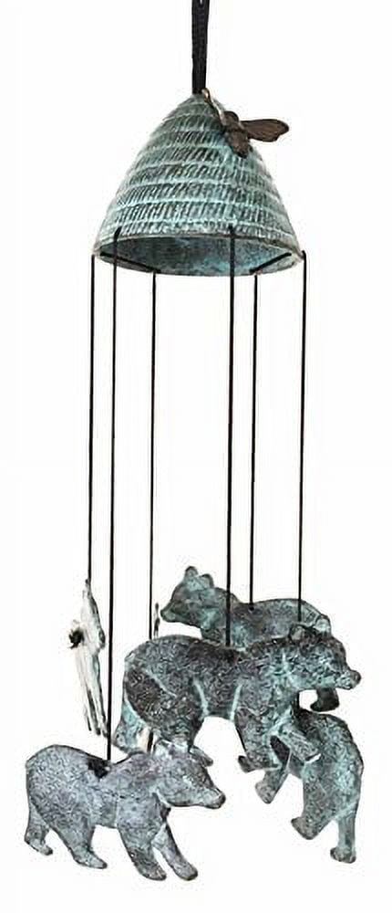 Rocky Mountain Bear And Bee Hive Abstract Art Brass Resonant Wind Chime Patio Garden Decor Great Gift For Bear Lovers Housewarming Present