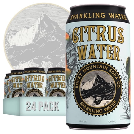 Rocky Mountain Flavored Sparkling Water, 24-Pack 12?Fl?Oz Cans, Zero Sugar Zero Calorie, Gluten Free Vegan Carbonated Water, No Preservatives, No Added Sodium, Citrus