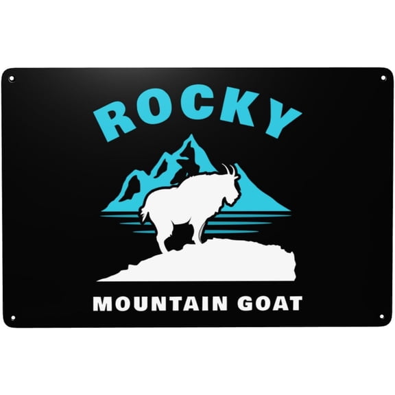 Rocky Mountain Goat Metal Tin Sign 12 x 8 Inch Funny Garage Wall Decor Man Cave Wall Art
