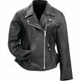 thumbnail image 1 of Rocky Mountain Hides Ladies Solid Genuine Buffalo Leather Motorcycle Jacket, 1 of 2