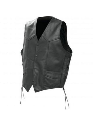 Boys black leather outlet vest