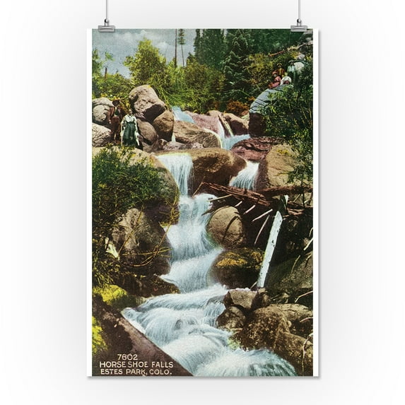 Rocky Mountain Nat'l Park, Colorado - View of Horseshoe Falls in Estes Park (16x24 Giclee Gallery Print, Wall Decor Travel Poster)