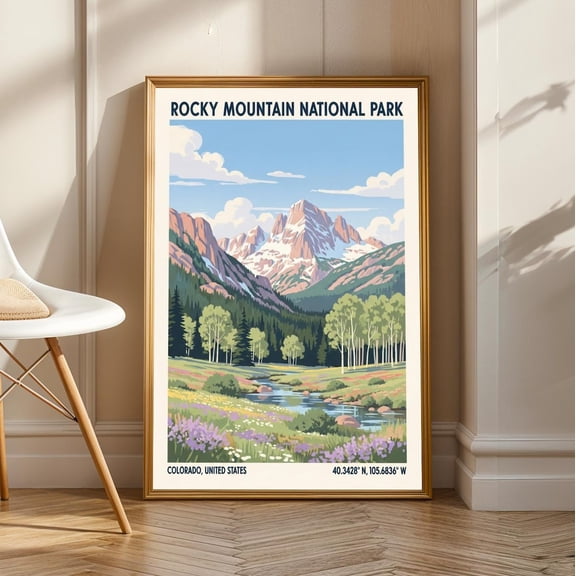 Rocky Mountain National Park - California Wall Art - Us State Poster - Us Wall Art - For Traveller - Usa Travel Print - Landscape Decor, Unframed Poster Size 24x36
