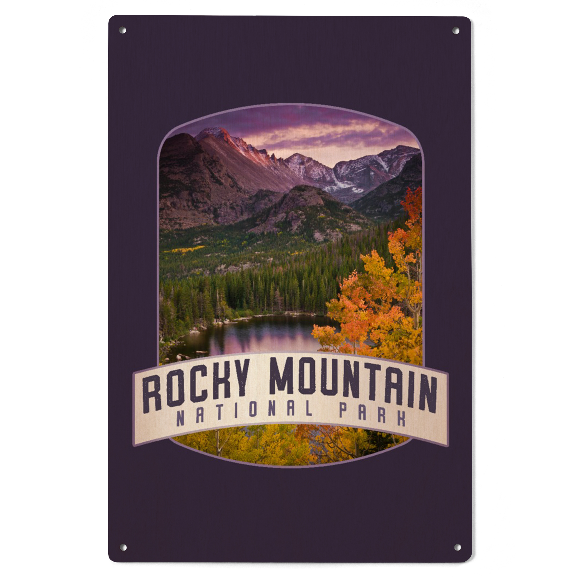 Rocky Mountain National Park, Colorado, Purple Sunset and Lake, Alt ...