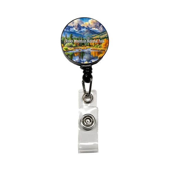 Rocky Mountain National Park Colorado Retractable Reel ID Badge Key Card Name Tag Holder with Clip