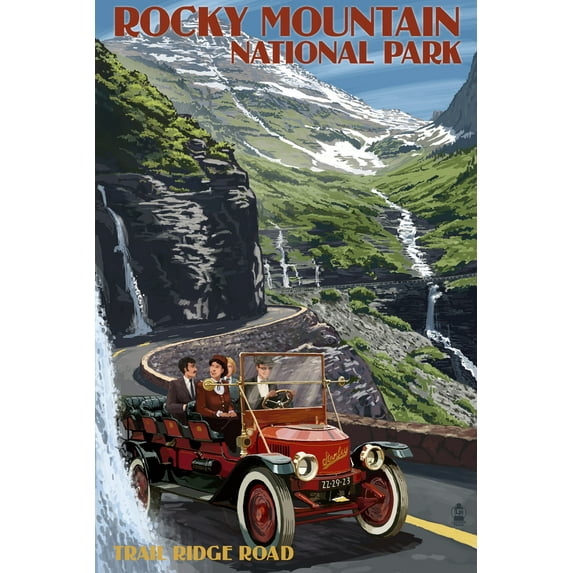 Rocky Mountain National Park, Colorado, Stanley Steamer (24x36 Giclee Gallery Art Print, Vivid Textured Wall Decor)