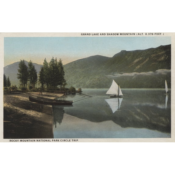 Rocky Mountain National Park, Grand Lake and Shadow Mountain (12x18 Wall Art Poster, Room Decor)