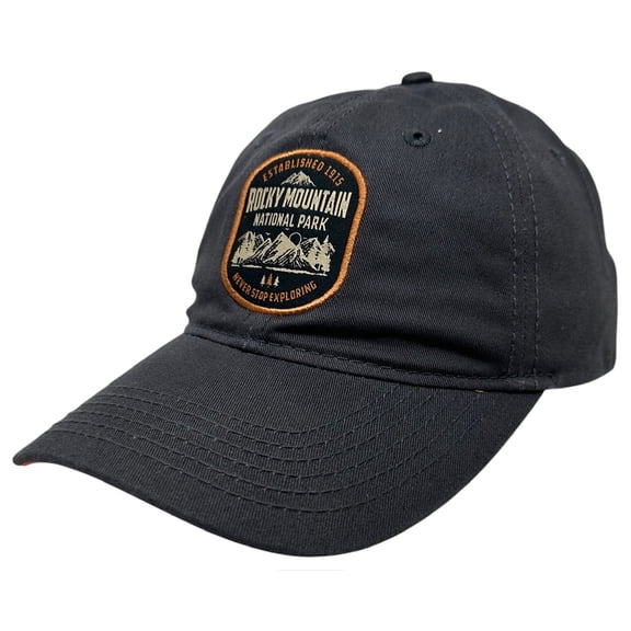 Rocky Mountain National Park Men's Embroidered Patch Dad Snapback Hat Cap in Charcoal