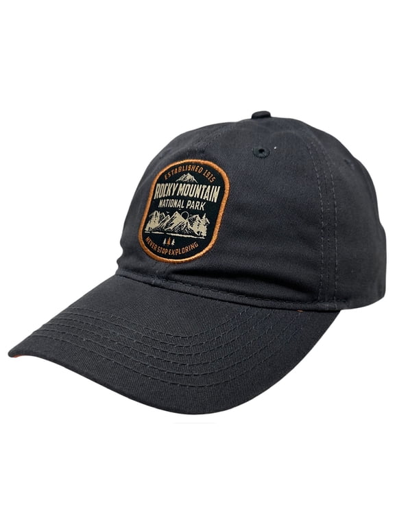 Rocky Mountain National Park Men's Embroidered Patch Dad Snapback Hat Cap in Charcoal