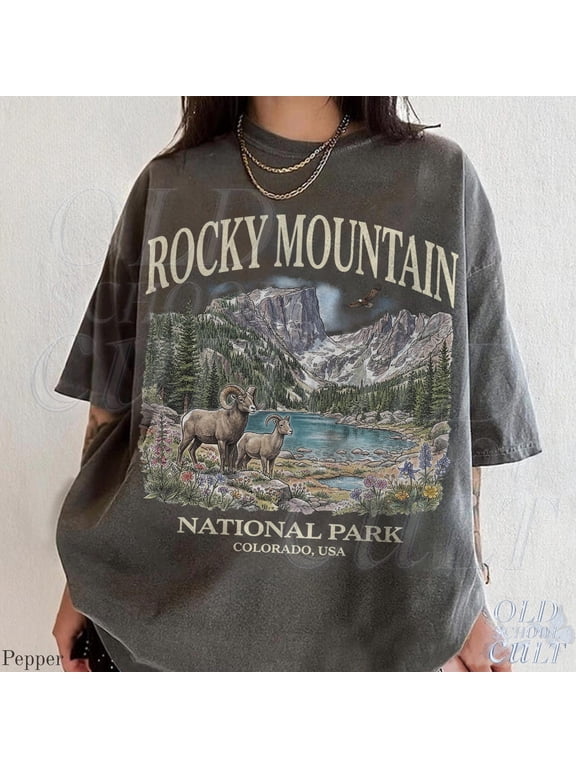 Rocky Mountain National Park Vintage 90s Graphic T-Shirt, Retro Colorado USA Nostalgia Tee, Unisex Cotton T-Shirt, Sizes S-3XL