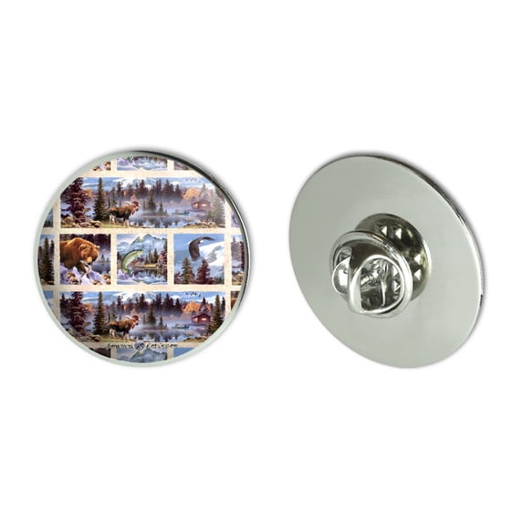 Rocky Mountain Outdoors Panels Pattern Metal 1.1" Tie Tack Hat Lapel Pin Pinback