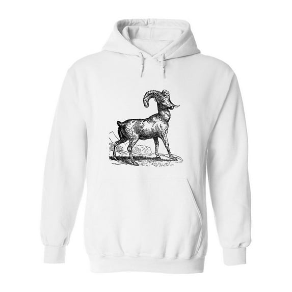Rocky Mountain Sheep Drawing Hoodie Men -Image by Shutterstock, Male Small