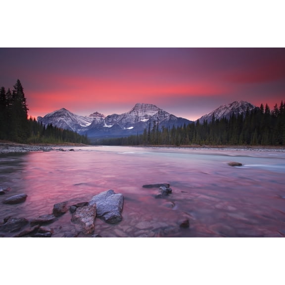 Rocky Mountains Athabasca River Jasper National Park Jasper Alberta Canada Poster Print