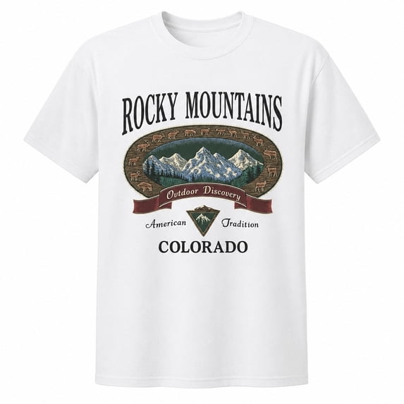 Rocky Mountains Colorado Graphic T-Shirt, Unisex Outdoor Mountain Tee