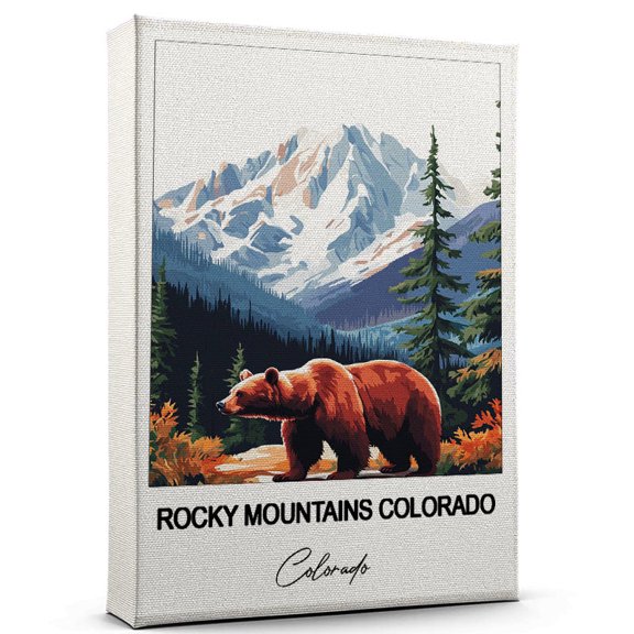 Rocky Mountains Colorado Travel Poster Canvas Colorado Canvas Unique Gift Idea for Home, Office, or Living Space