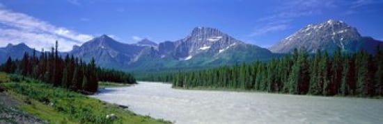 Rocky Mountains Near Jasper Alberta Canada Canvas Art - Panoramic Images (36 x 12)
