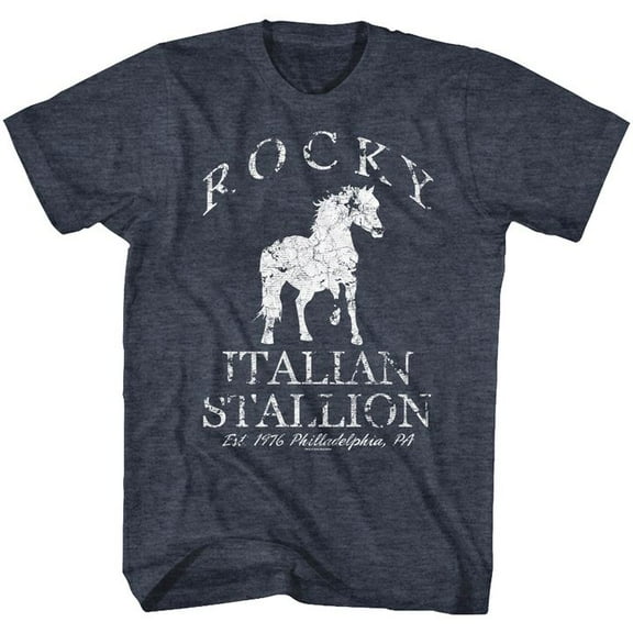 Rocky Horse Navy Heather Adult T-Shirt 5Xl