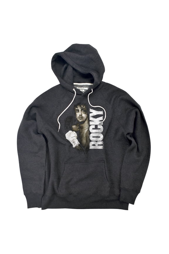 Painted Rocky Unisex Adult Slim Fit Pull-Over Heather Hoodie, Charcoal, Small