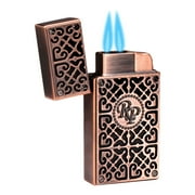Rocky Patel Burn Collection Lighter - Black with Antiqued Copper Plates