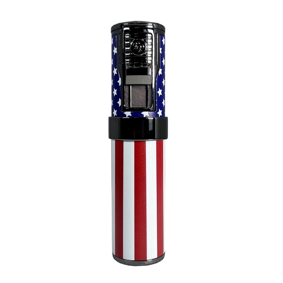 Rocky Patel Cigar Lighter Diplomat 5 Torch Lighters with Punch - American Flag - Gunmetal