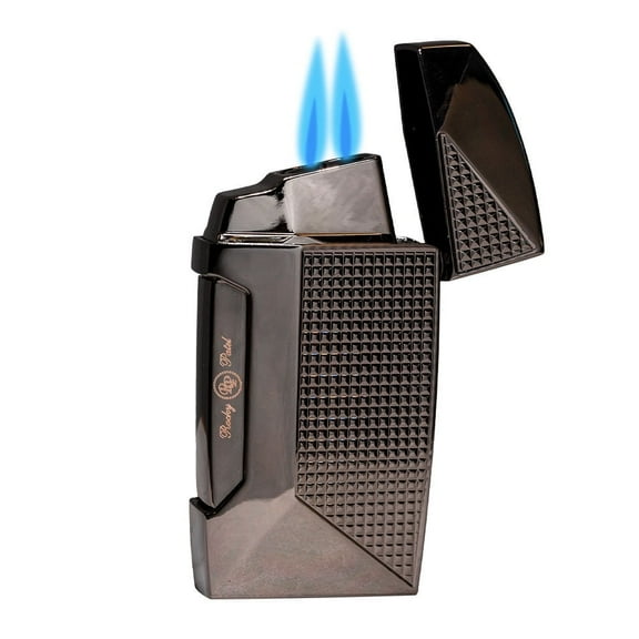 Rocky Patel Edge Double Torch Lighter With Punch - Gunmetal