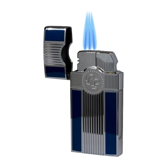 Rocky Patel Lighter Executive Triple Torch Silver and Blue