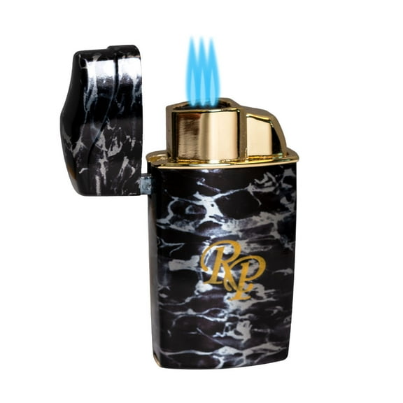 Rocky Patel VIP Triple Torch Lighter With Punch - Black Marble
