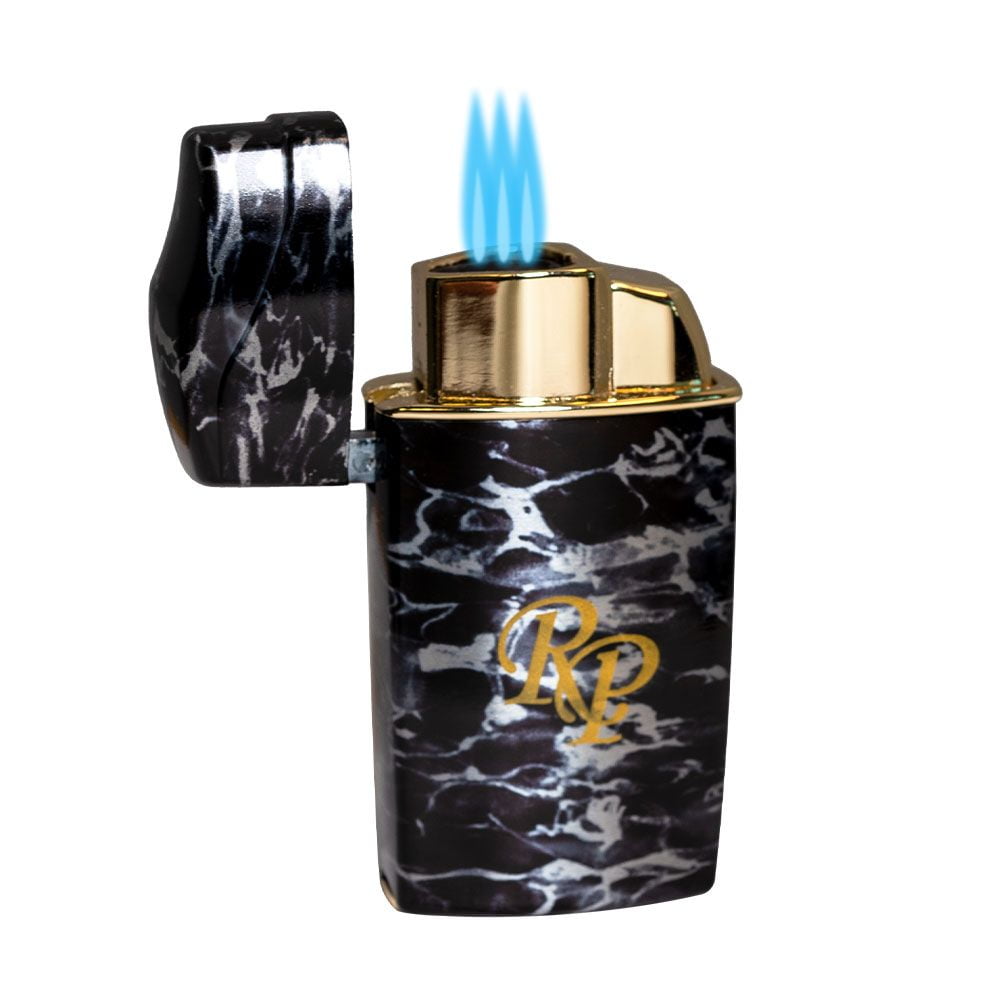 Rocky Patel VIP Triple Torch Lighter With Punch - Pearl With Rose Gold