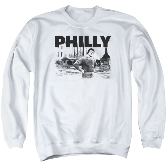 Rocky Philly Adult Crewneck Sweatshirt White