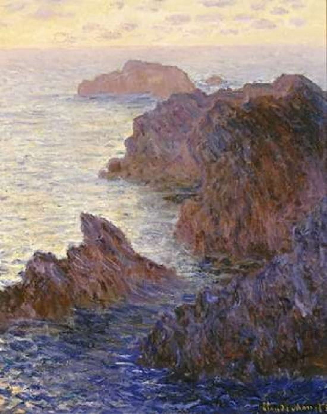 Rocky Point at Port-Goulphar 1886 Canvas Art - Claude Monet (24 x 30)