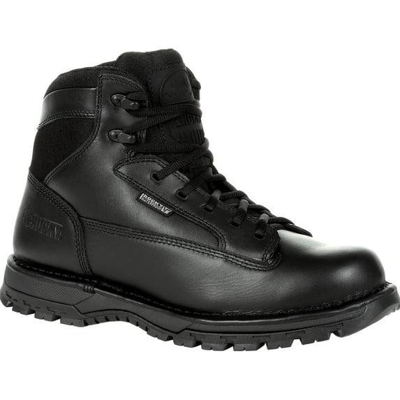 Rocky Portland 6" Black Side Zip Waterproof Public Service Boot Size 8(M)