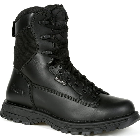 Rocky Portland 8" Black Side Zip Waterproof Public Service Boot Size 8.5(M)