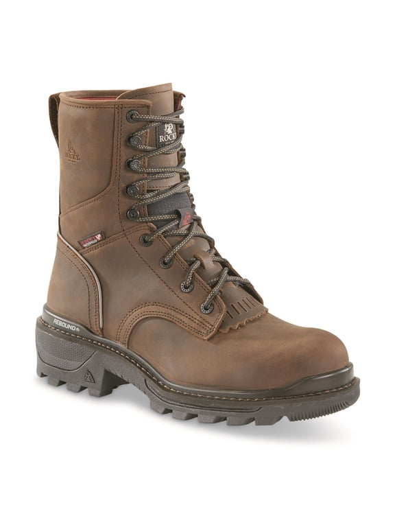 Men's Rams Horn 9" Waterproof Safety Toe Logging Boots Crazyhorse 11.5 2E (Wide)