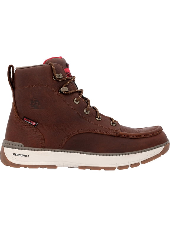Rebound Wedge Waterproof Work Boot, Tobacco, Size 10(W)