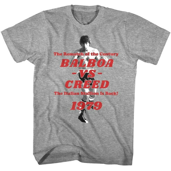 Rocky Balboa vs Creed Rematch 1979 Men's T Shirt (GraphiteGrayHeather, AdultXL)